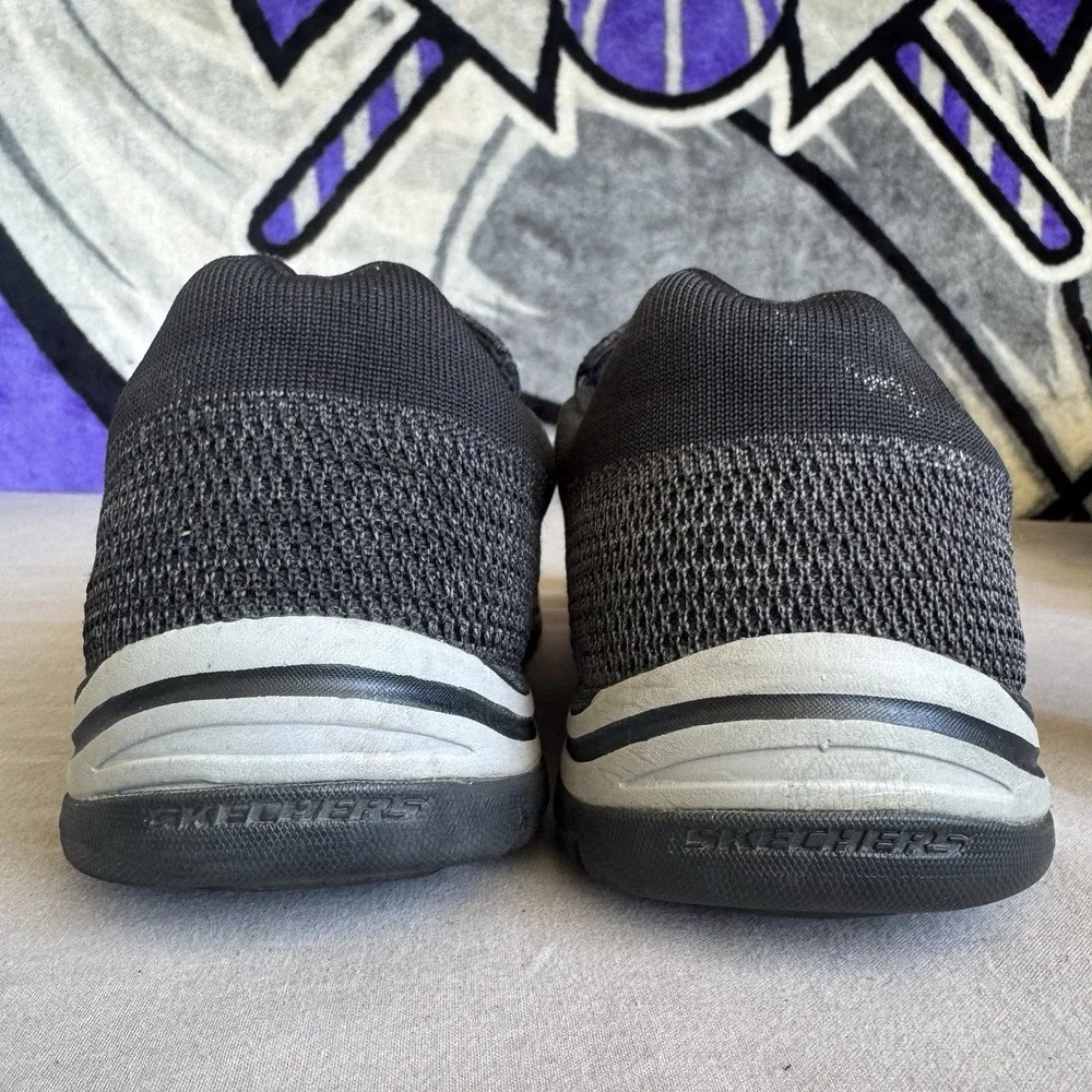 Size 13 - Mens Skechers Air Cooled Arch Fit Shoes Black Comfort Casual Sn 65086